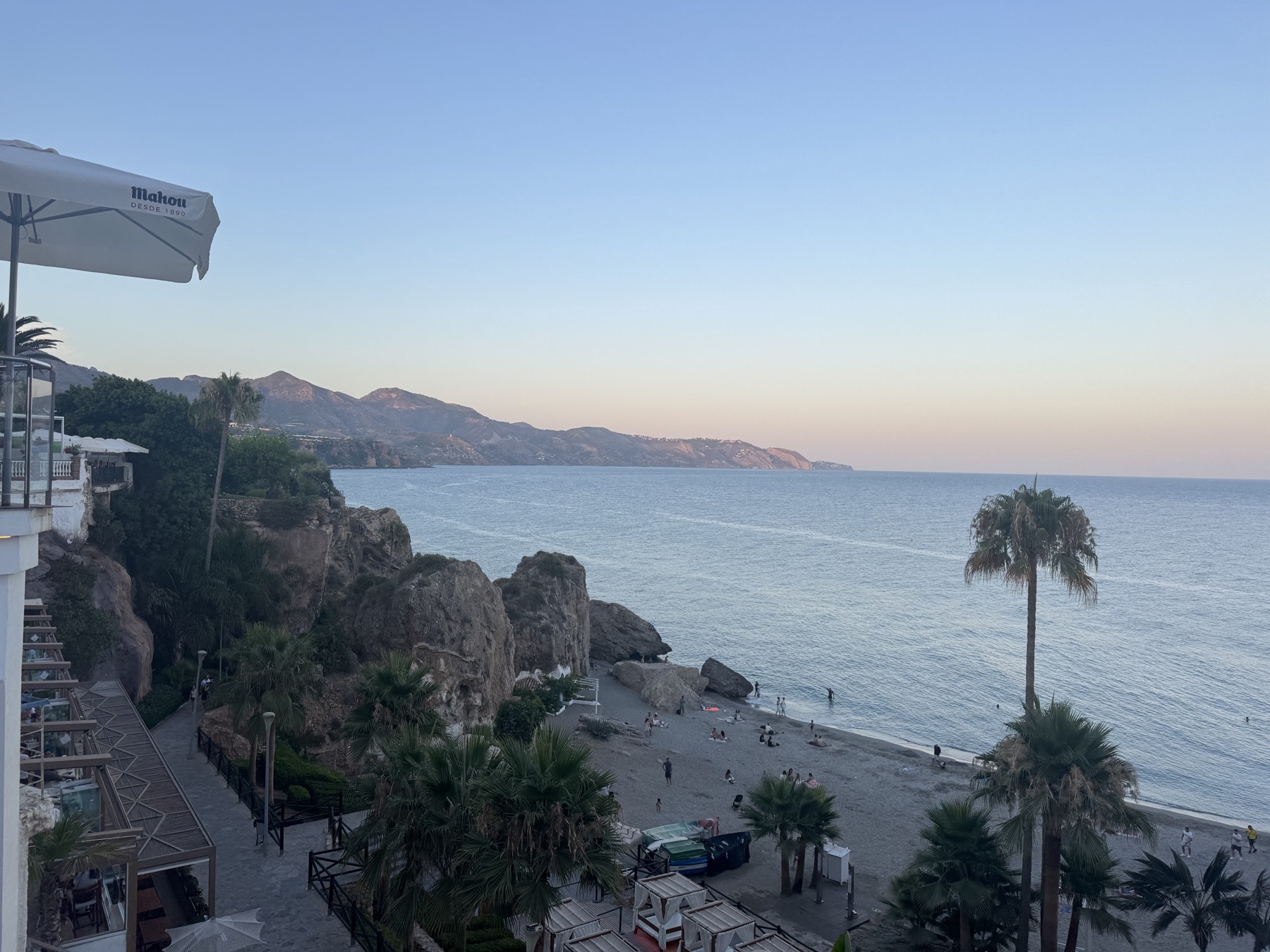 A cove on Spain's southern coast at dusk