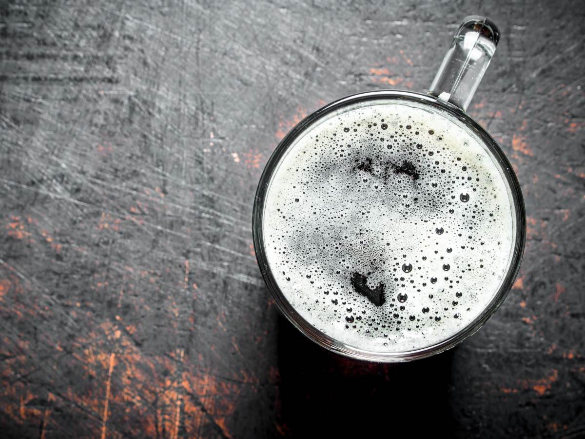 top-view pint of beer