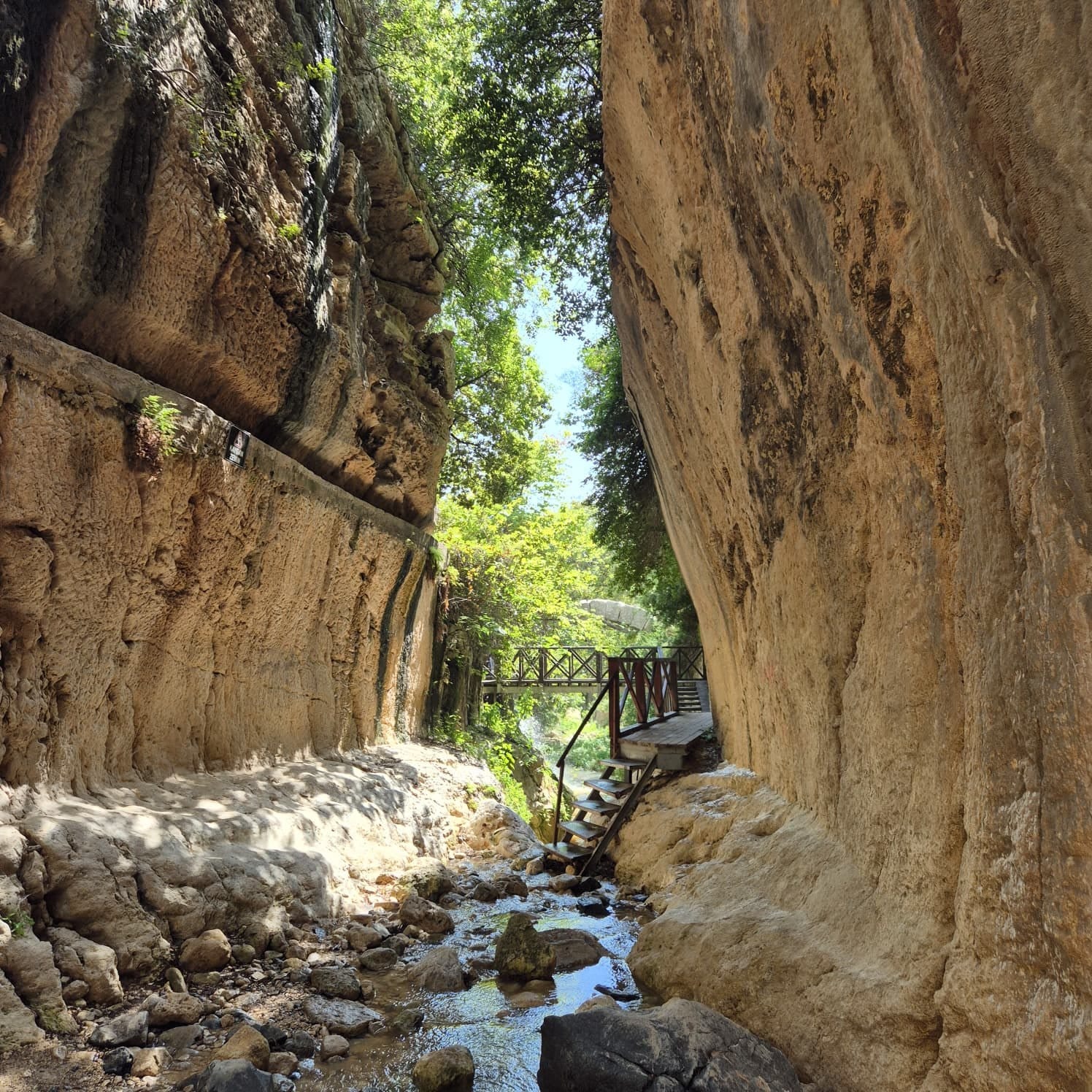 The Vespasianus Titus Tunnel, an ancient Roman hand-cut water channel running between high limestone walls in southern Turkey