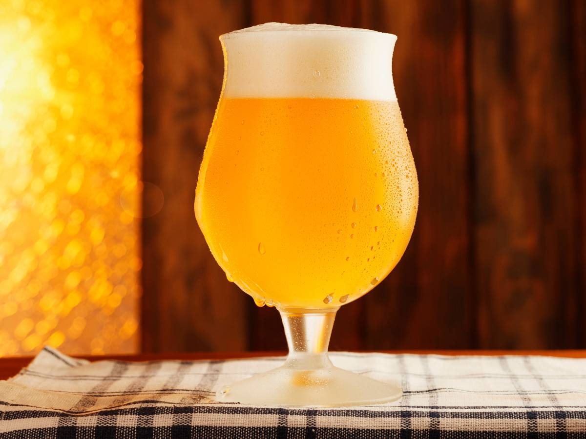 Glass of refreshing hazy beer